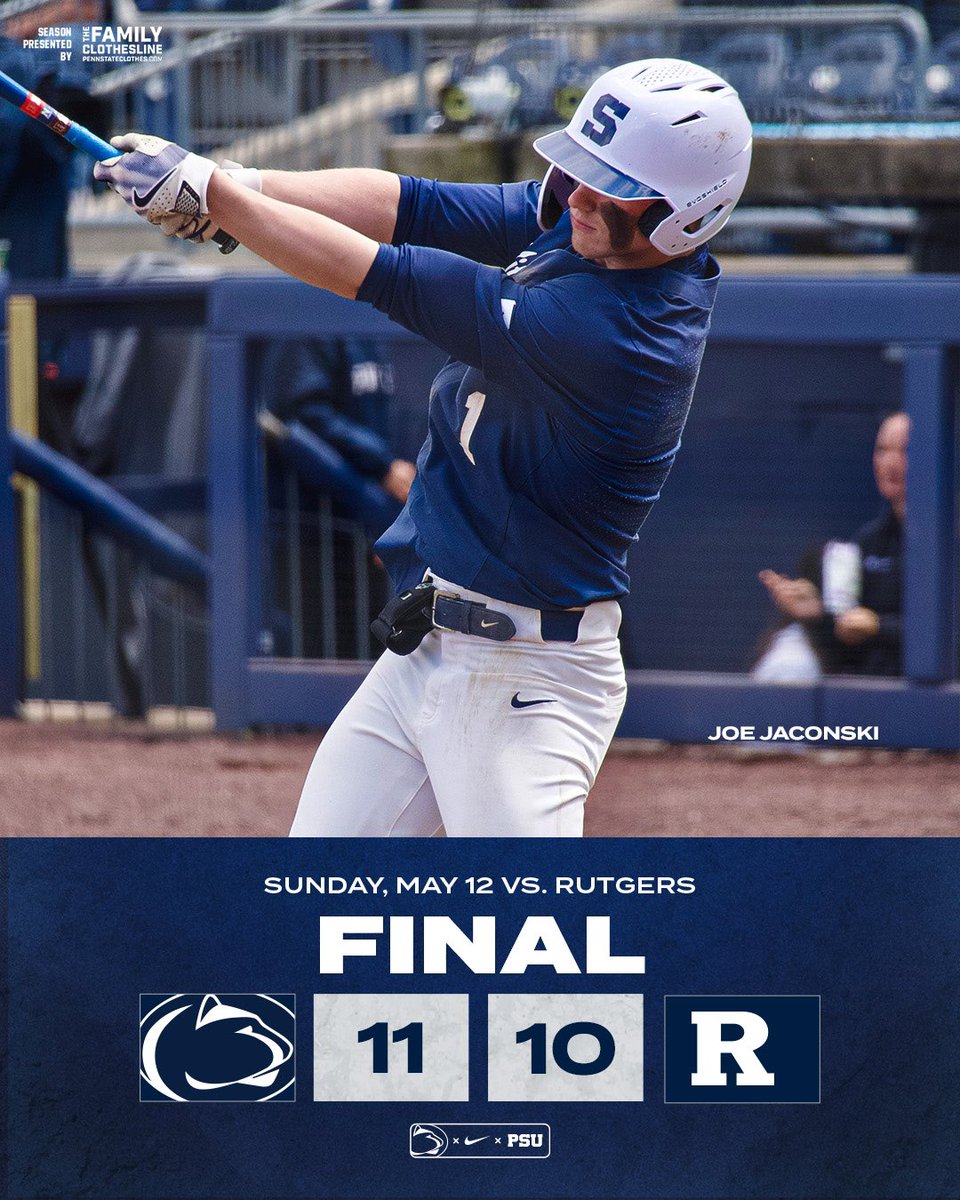 Nittany Lions Win!!! Medlar Magic strikes again as Penn State rallies from down three in the ninth!

Jaconski 2H, 3 RBI, walk-off single
Marsh 2H, HR, 2 RBI 
Norris 3H, HR
Maloney 2H, 2B, RBI
Molinaro H, 3 R
Kelley 3R, 3 HBP

#WeAre