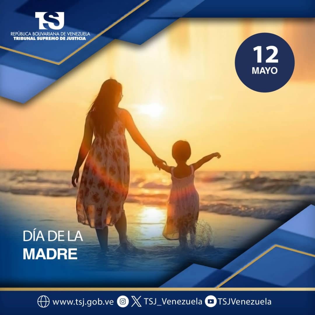 Desde el TSJ felicitamos a todas las madres del país, pilares fundamentales de la sociedad. Nuestro reconocimiento a las madres de la gran familia del Poder Judicial venezolano por ser fuente inagotable de amor y vida, además de su invaluable labor en beneficio de la Patria.