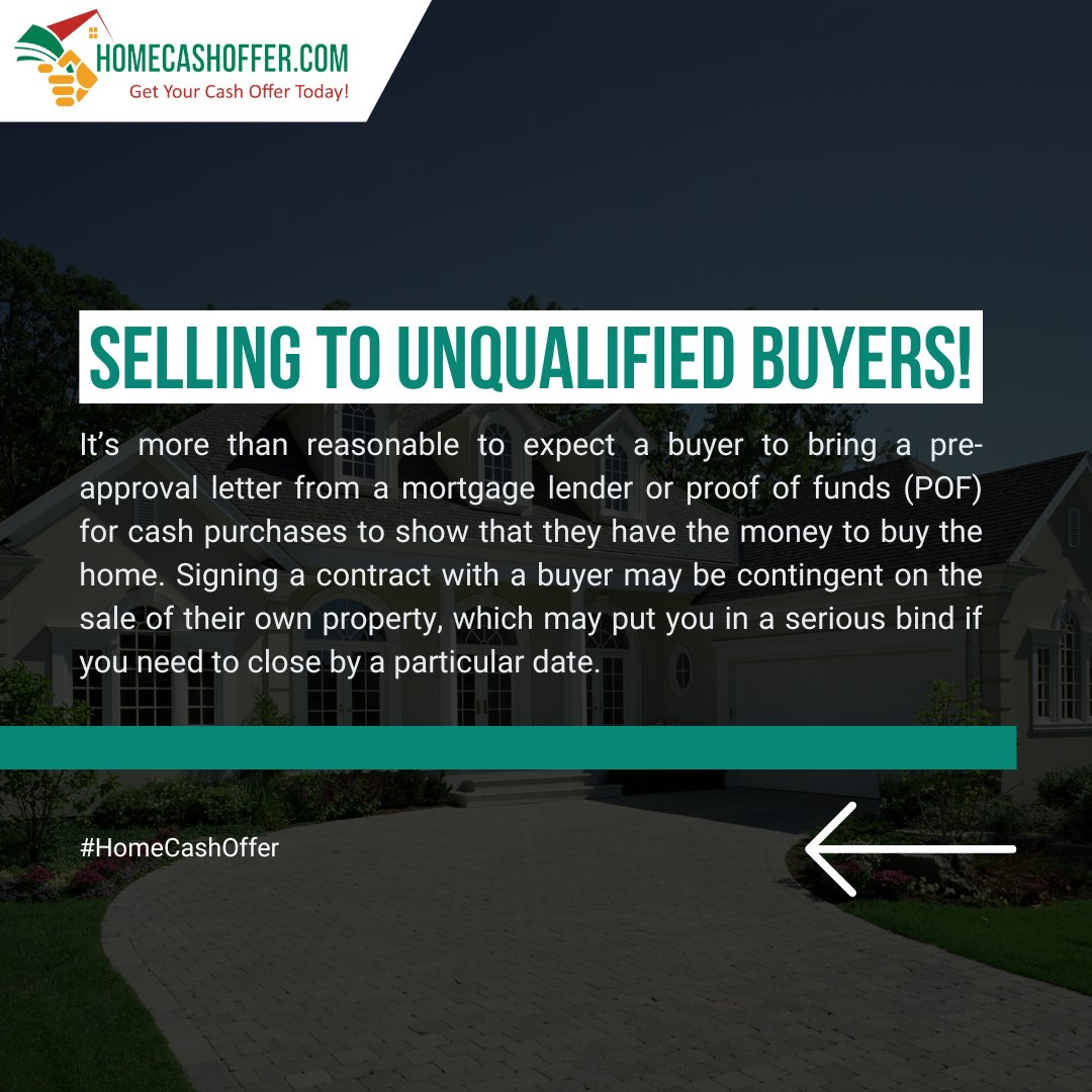 🚫 Avoid this common mistake in real estate! 🚫 Selling to unqualified buyers can lead to headaches and delays. Check out why it's crucial to pre-qualify your buyers.
#houseselling #realtor #realestateagent   #homesellers #homebuyers  #realestatemarket #realestateexpert