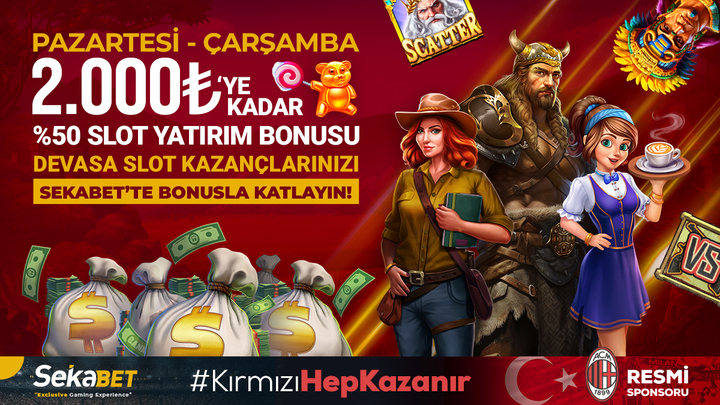 🎁 Sekabet'te Pazartesi ve Çarşamba günleri'ne özel 💰 2.000 TL’ye kadar %50 slot yatırım bonusu sizi bekliyor! ✅ Hemen yatırımınızı yapın t2m.io/sekatw24 bonusunuzu alın. 🎰