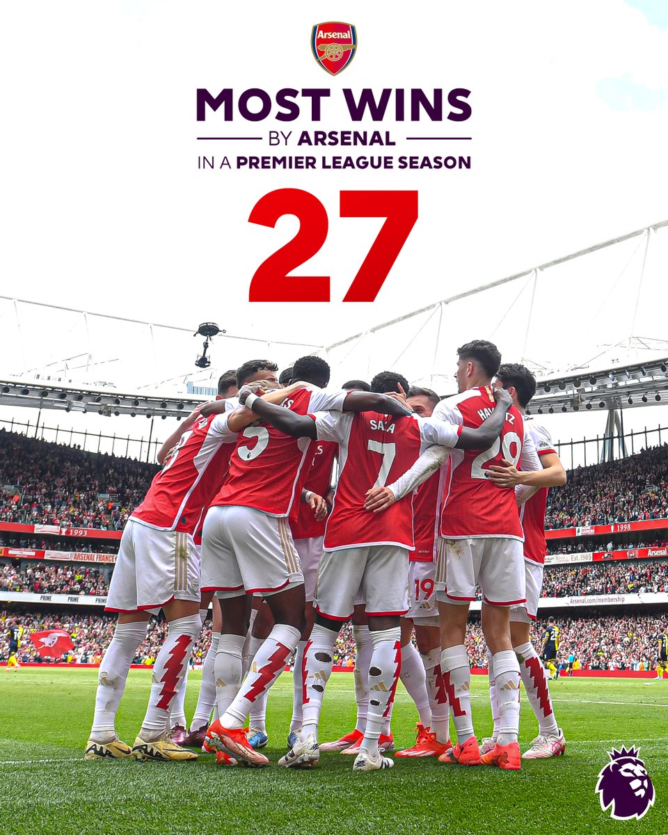 A new record for the Gunners 👊 @Arsenal have earned more Premier League wins than their title-winning 'Invincibles' from the 2003/04 season 😲