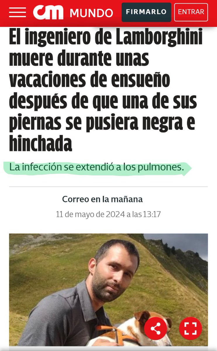 Muere REPENTINAMENTE ingeniero de 32 años...
TROMBOSIS que comenzó en su pierna y terminó en los pulmones, provocándole septicemia (infección generalizada). También tuvo un ACV...
cmjornal.pt/mundo/detalhe/…