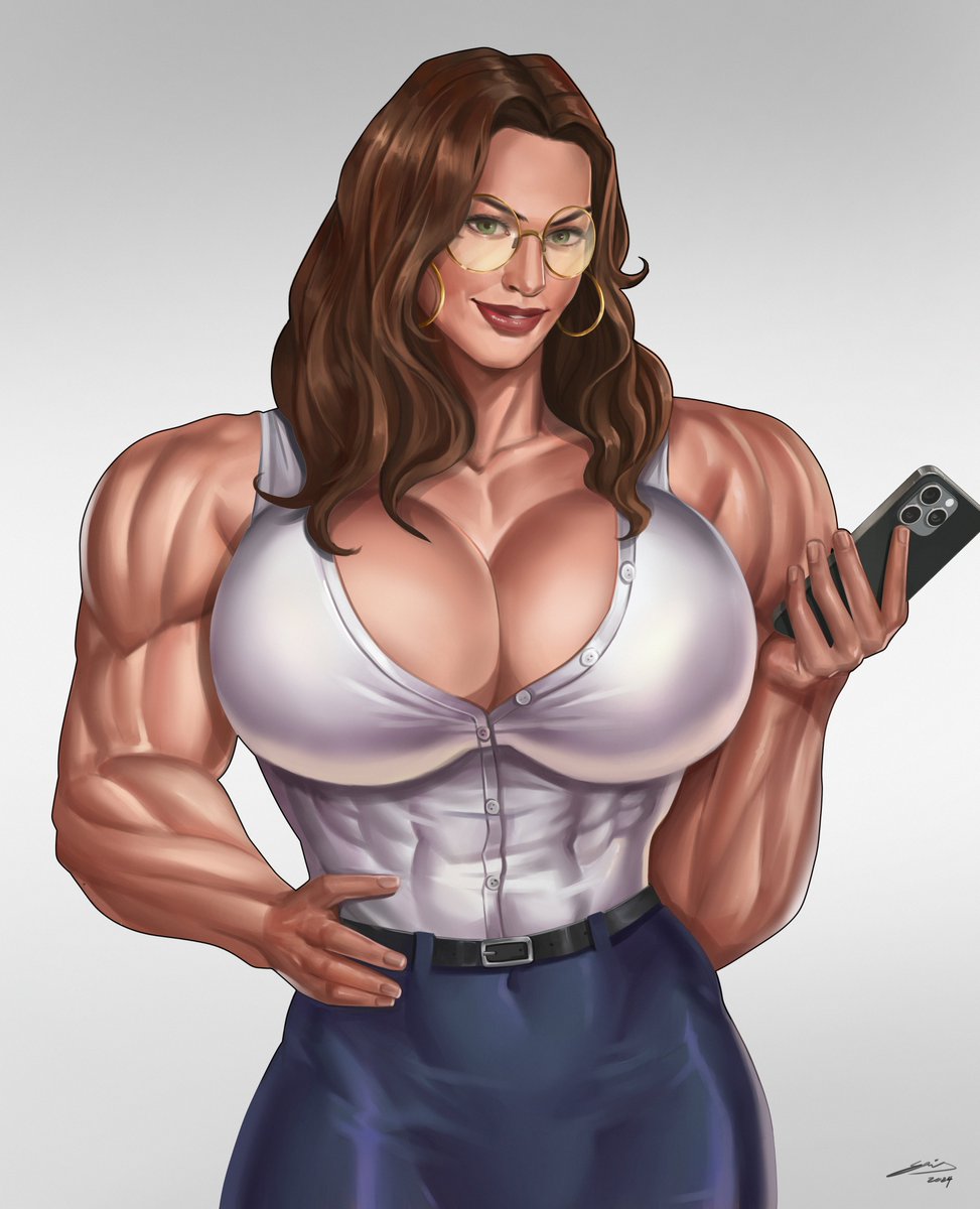 It's Mother's Day so here is a drawing of my muscle mom OC Amelia by @saiartwork.