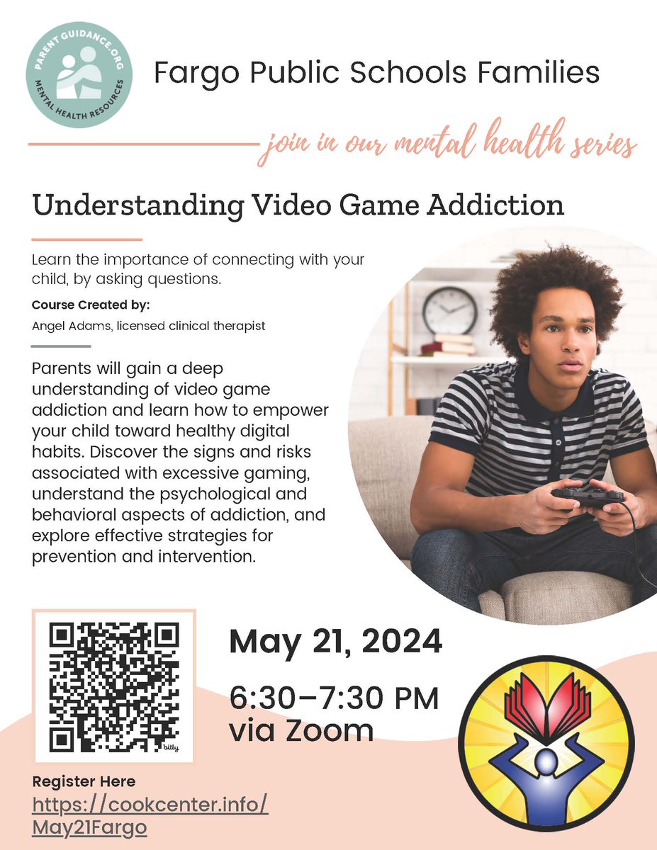 In an effort to proactively support students' overall well-being, FPS is partnering with ow.ly/g7ly50RAJi0 to deliver monthly webinars. The next webinar is at 6:30 p.m. May 21 with the topic 'Understanding Video Game Addiction.' Register here: ow.ly/s3YE50RAJi1