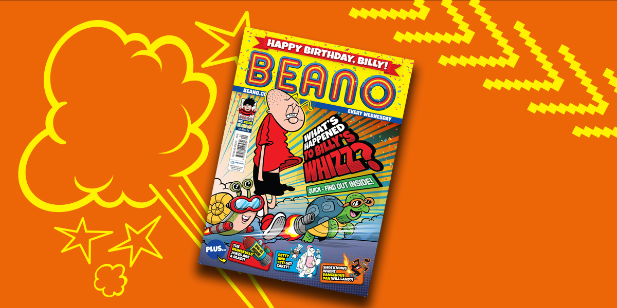 BeanoOfficial's tweet photo. It's #BeanoWednesday! 🙌

This week, what’s happened to Billy’s whizz? 👀 💨

We have a copy to giveaway to one lucky follower.

To enter:
➡️= Follow us.
♻️ &amp; ❤️= RT and like this tweet.
✍️= Reply with an emoji.

Comp closes at 4pm today. T&amp;Cs link in bio. https://t.co/lyCttnVOZa