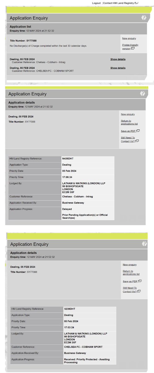 🚨EXCLUSIVE: Is this why Chelsea have told Ornstein they no longer need to sell before 30 June 2024? 🚨

Chelsea have now attempted to sell (or have actually sold) their Cobham Training Ground to themselves (ie intra-group). 

Their lawyers applied to register this dealing in