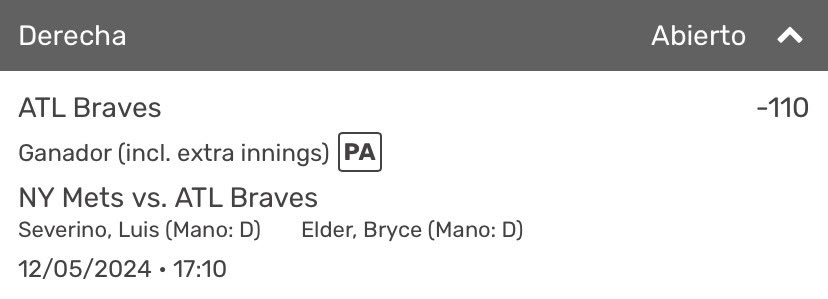 ¡FREEPICK! A seguir con la buena racha! Ahora con Elder Bryce y los Braves. Me gusta el pick y creo que debería de darse sin problemas. Rt para que le llegue a más gente!