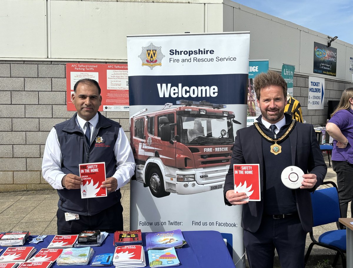 Fire Prevention (@sfrs_prevention) on Twitter photo Our prevention team& crews from Wellington station had a great time, attending the Community Football Tournament at AFC Telford. Home Fire Safety message promoted by the Deputy Mayor of Telford & Wrekin council. Our prevention team& crews from Wellington station had a great time, attending the Community Football Tournament at AFC Telford. Home Fire Safety message promoted by the Deputy Mayor of Telford & Wrekin council.