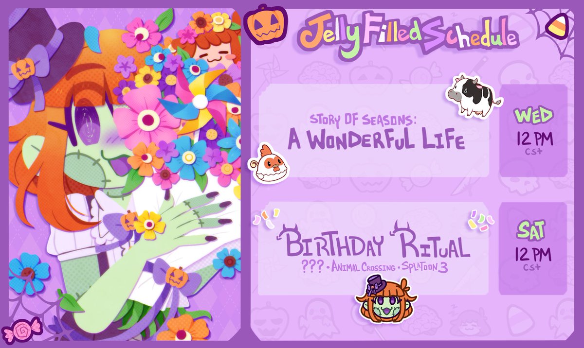 🎃Schedule Time!🎃 - - - - - - - - - 🌷Wed-Wonderful Life! 🕯️Sat-Birthday Ritual!