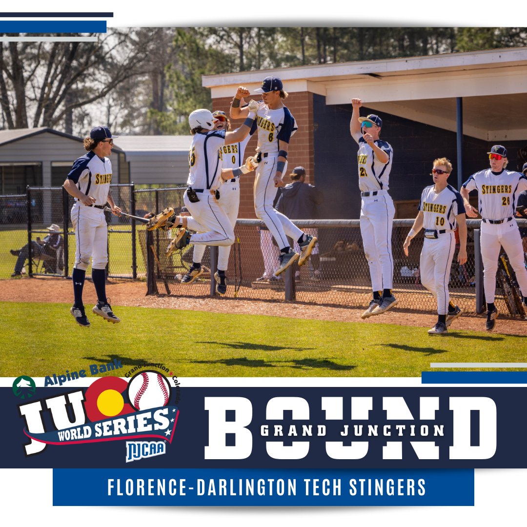 The first 🎟️👊to Grand Junction!

Florence-Darlington Tech wins the East District to earn a spot in the 2024 #NJCAABaseball DI World Series.

njcaa.org/sports/bsb/202…
