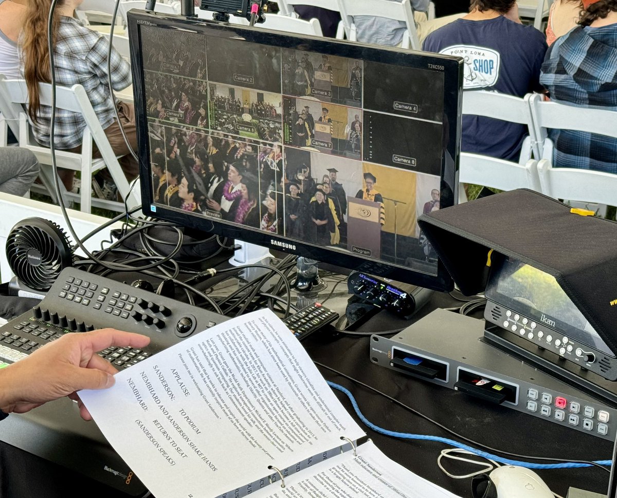 Today, working with the streaming team at Harvey Mudd College @harveymudd streaming the Sixty-Sixth Annual Commencement. Congratulations Graduates! Well done! 🎓🎓🎓