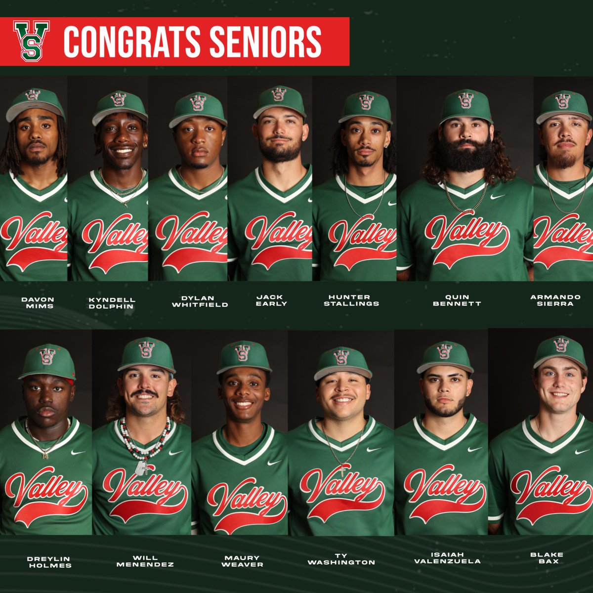 Seniors ⚾️, Thank you for your commitment, hard work , and dedication to MVSU. As you move forward, know that you will always be a part of our MVSU Baseball family. Good luck on all of your future endeavors‼️