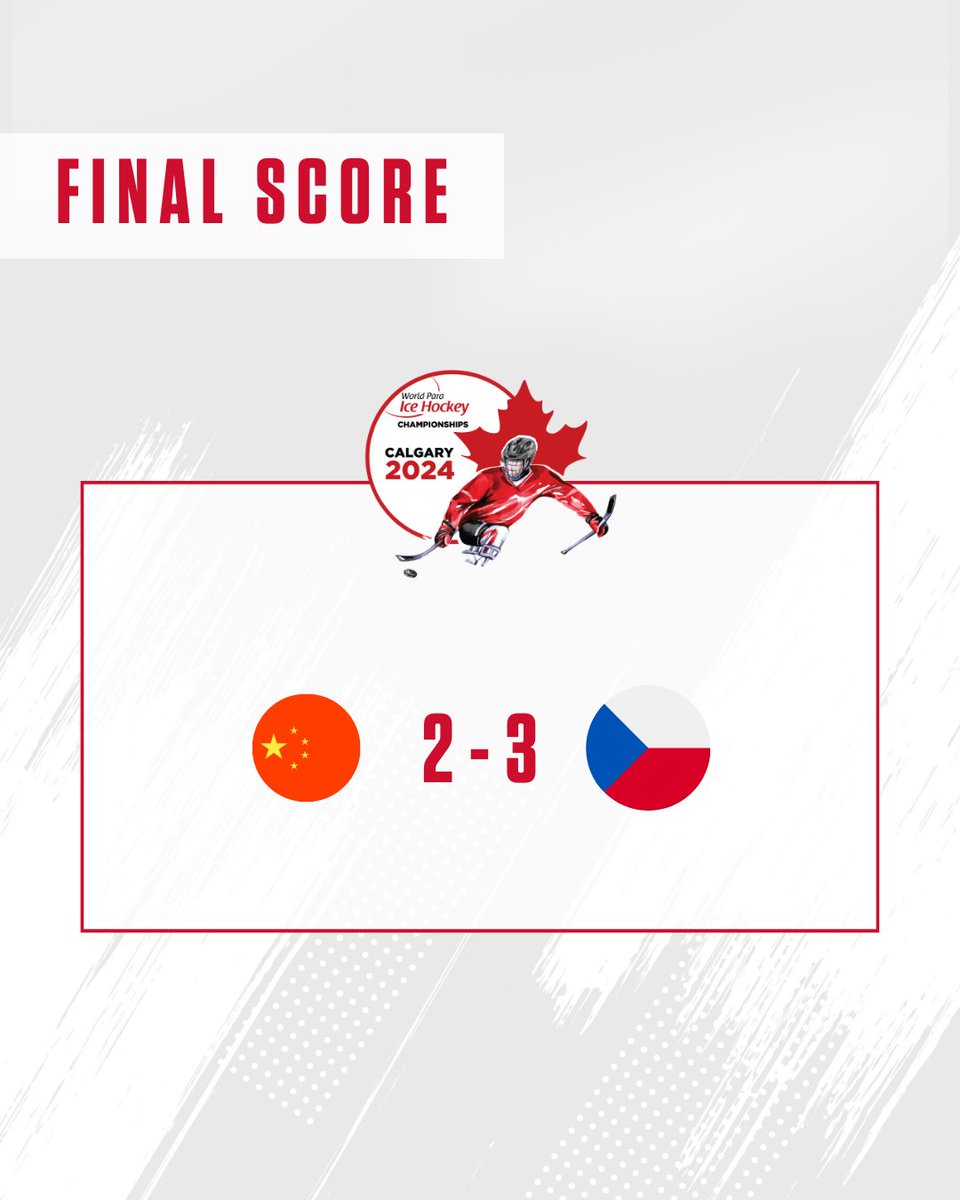 📊 FINAL SCORE 🏒 🇨🇳 China 2 - 3 Czechia 🇨🇿 🥉 @parahockeycz take Bronze here for the second year in a row, here in Calgary! 📈 LIVE RESULTS: paralympic.org/calgary-2024/l… @HockeyCanada | @ParaSport | #Calgary2024 | #ParaIceHockey