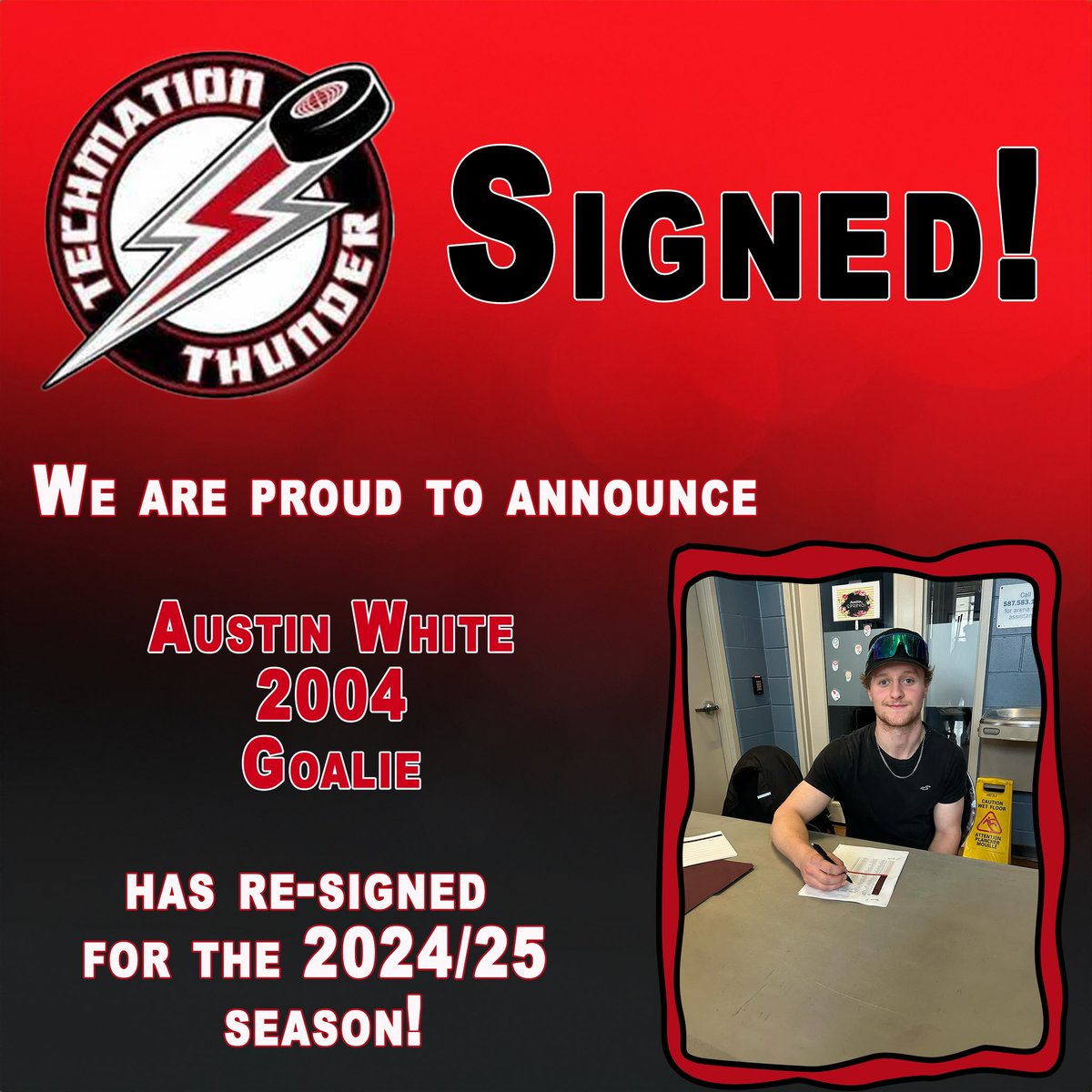 Welcome back Ozzy! We are super excited for this season!! 🏒🌩️ #airdriethunder