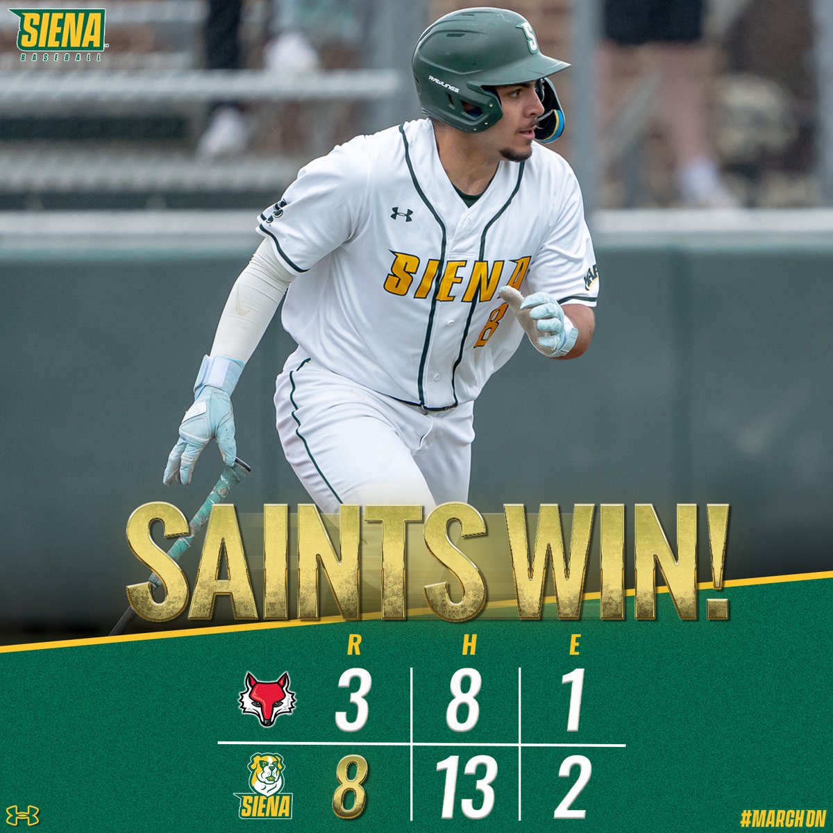 Wrapping up the weekend with a W A 4⃣-home run afternoon powers us past Marist in the series finale #MarchOn x #SienaSaints