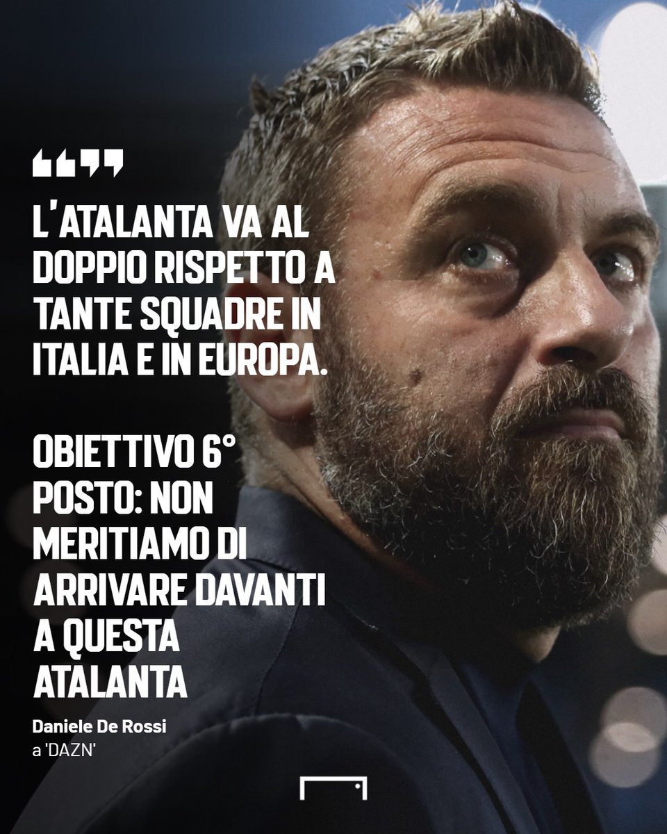 'Non meritiamo di arrivare davanti all'Atalanta' Tutta la sincerità di Daniele De Rossi dopo il k.o. della Roma a Bergamo 👇 #AtalantaRoma