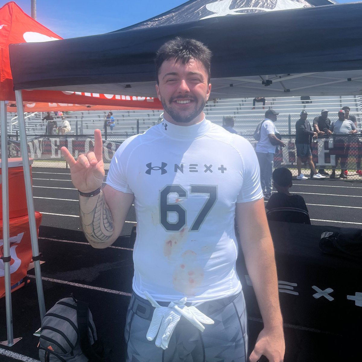 NC State TE commit Gus Ritchey took 1 on 1 competition to an extra level today and ended up with blood all over his jersey. 

He won our 'Top competitor' award at <a href="/UANextFootball/">All-America Game</a>'s camp in Charlotte.

Here are 5 scouting superlatives for top Pack recruits: on3.com/teams/nc-state…
