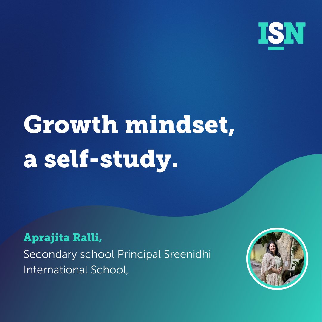 In this article, Aprajita Ralli, Secondary school Principal Sreenidhi International School, reflects on her experience and how the growth mindset has revolutionised her perspective.

Read the full article here 👉 isn.education/articles/open/…