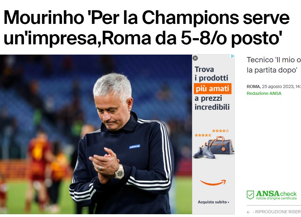 Previsione di agosto 2023... #Mourinho #Roma #DeRossi
