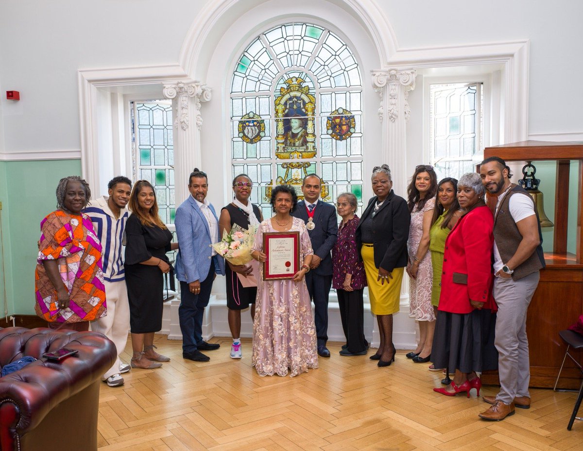 AMCo1's tweet photo. I had nominated #DollyBaldeo for a #lifetimeAchievement #CivicAward in March 2024. She was in Trinidad &amp; so private celebrations, with family &amp; friends, in the Mayor's Parlour. #Dolly has never been nominated despite decades of hard work. It's my pleasure to #rightthiswrong. https://t.co/fMoUUCnNOC