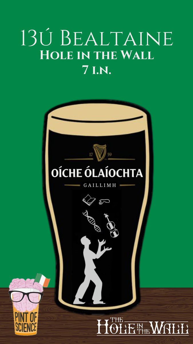 Pionta Eolaíochta as Gaeilge den chéad uair (go bhfios dom) ar siúl tráthnóna amárach (Luan). Eolaíocht i suíomh agus i bhfoirm neamhfhoirmeálta. Beidh cur i láthair agam ann agus ceol á sheinnt mar chuid de thaispeántas a léiríonn an ceangal idir ceol, lámhchleasaíocht agus mata