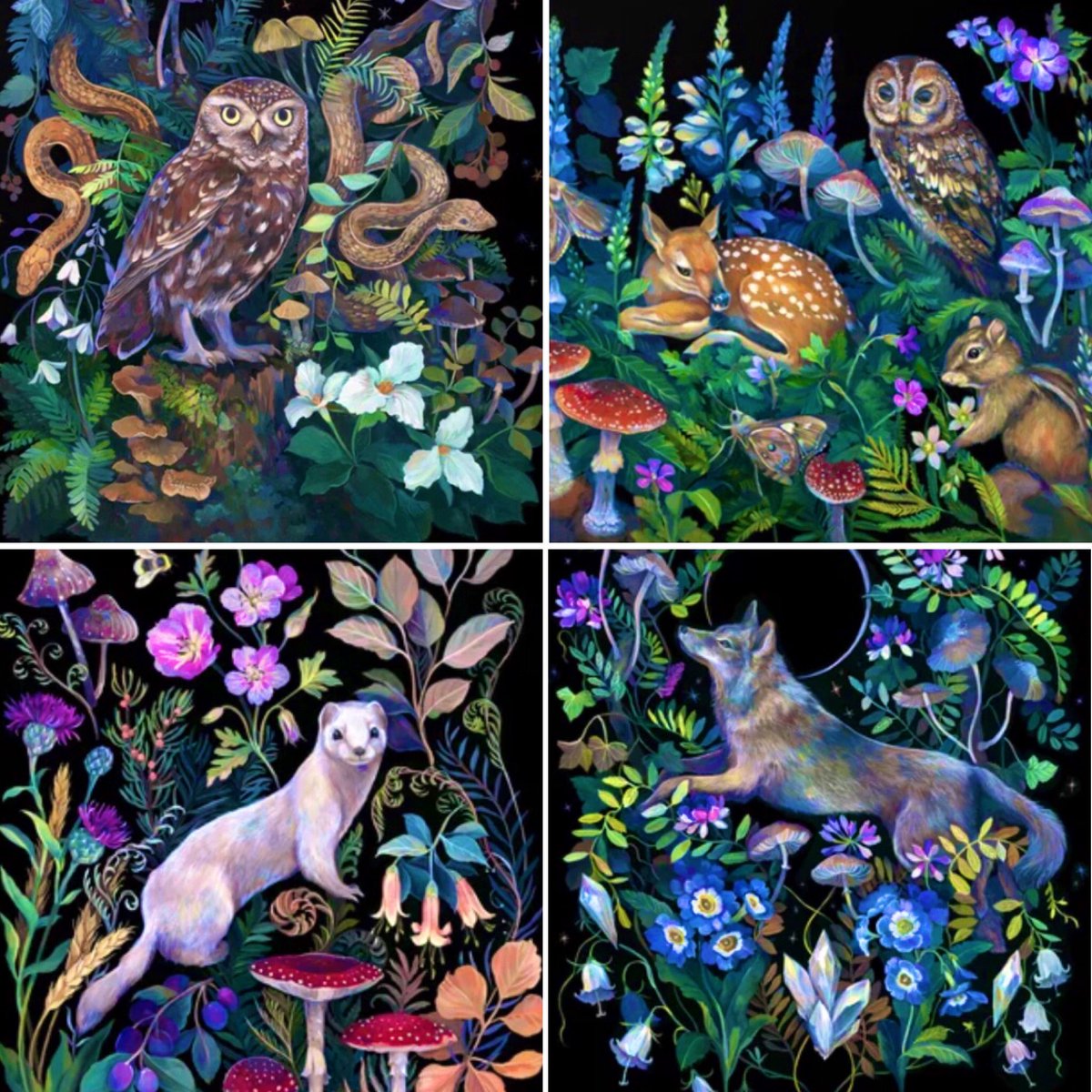 Owls & other creatures of the night forest, by Clara McCallister #OwlishMonday #MythologyMonday