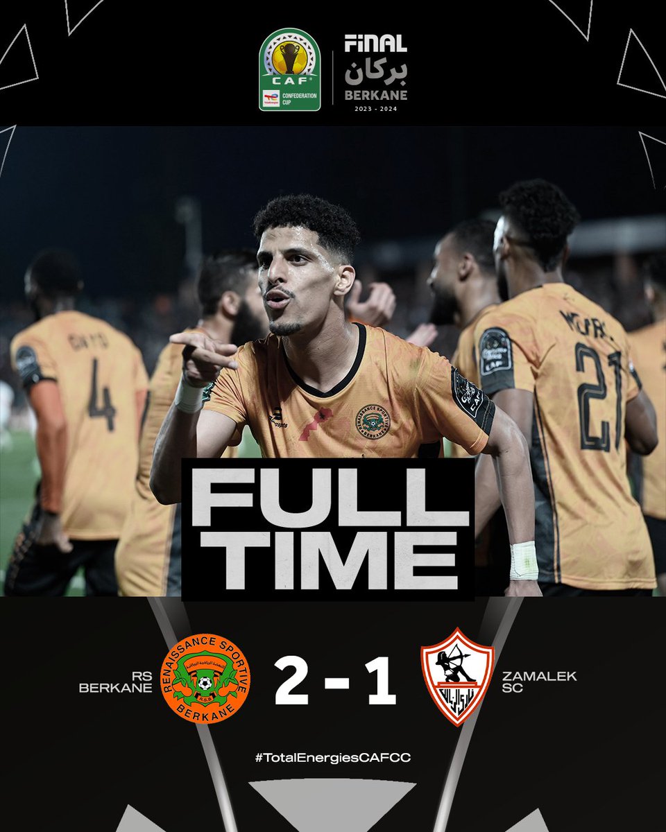 RS Berkane has secured a 2-1 victory over Zamalek SC in the first leg of the CAF Confederations Cup final.

Zamalek will have the advantage of an away goal as they head into their home for the second leg tie in Cairo.

#GTVSports