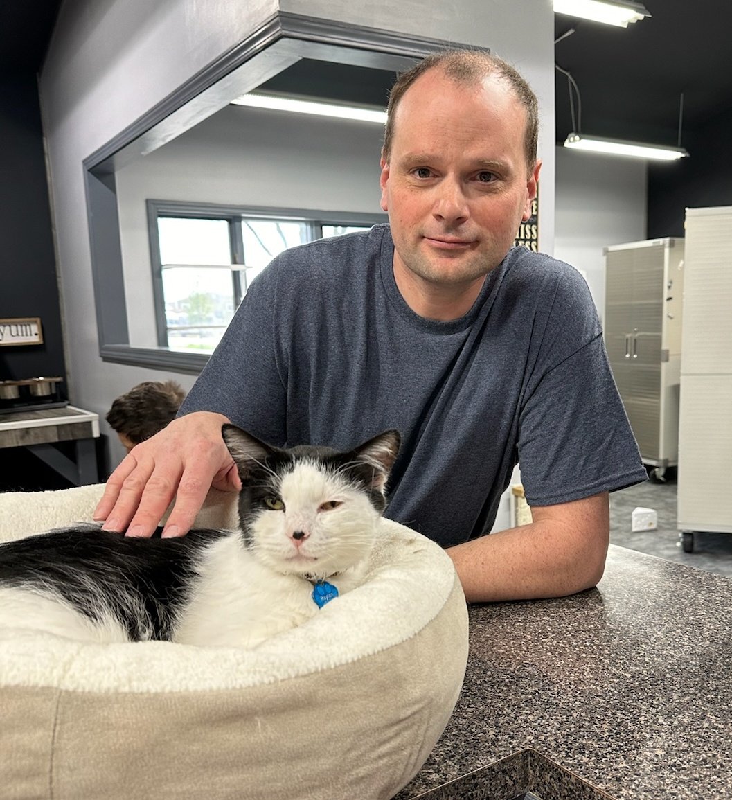 After being with us for almost one year, Raylan found his perfect match! 🎉 We're so happy for him and his new cat dad! Happy tails, Raylan!
