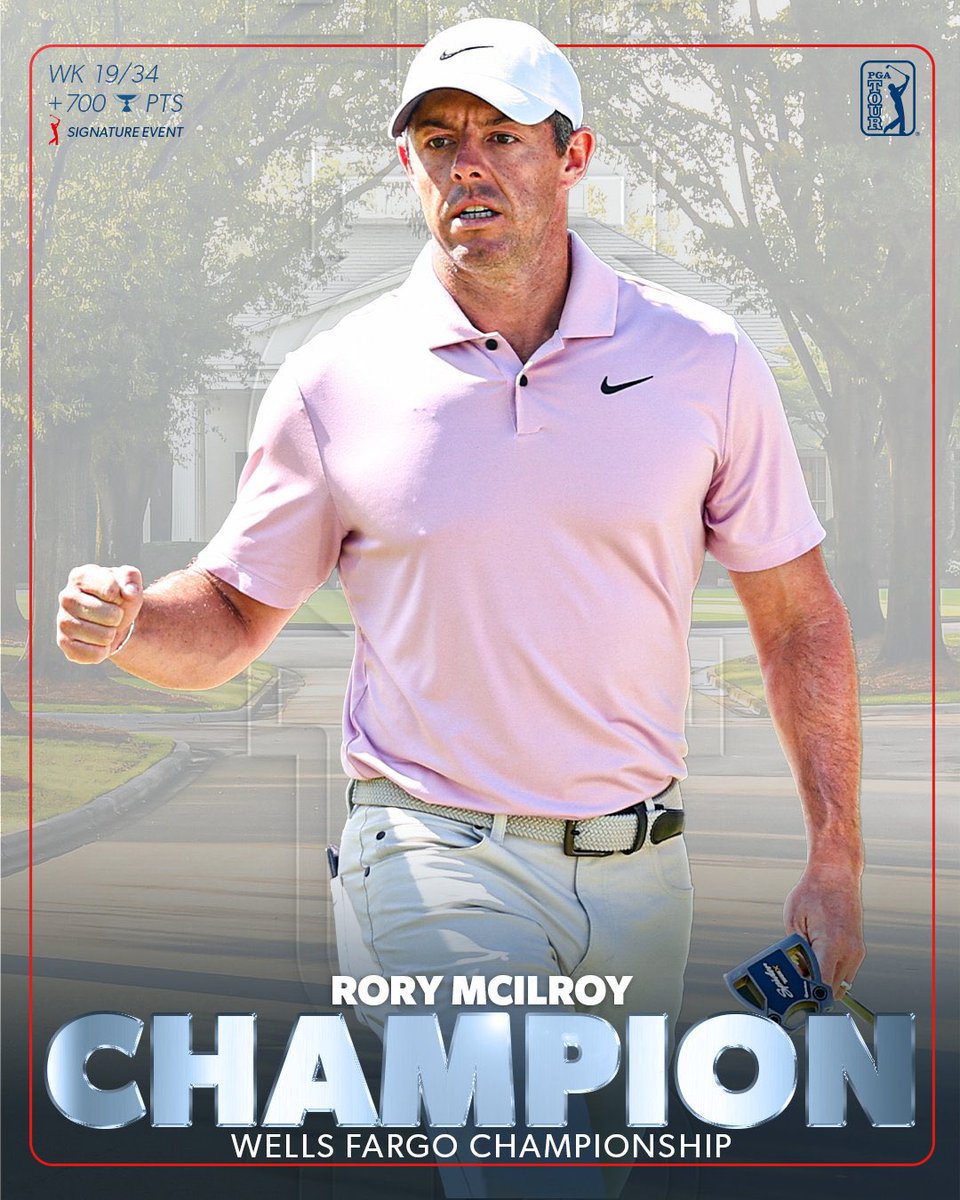 RORY MCILROY WINS IN DOMINANT FASHION FOR THE 4TH TIME AT QUAIL HOLLOW🔥

WE ARE SO FUCKING BACK. SEE YOU AT VALHALLA 😈