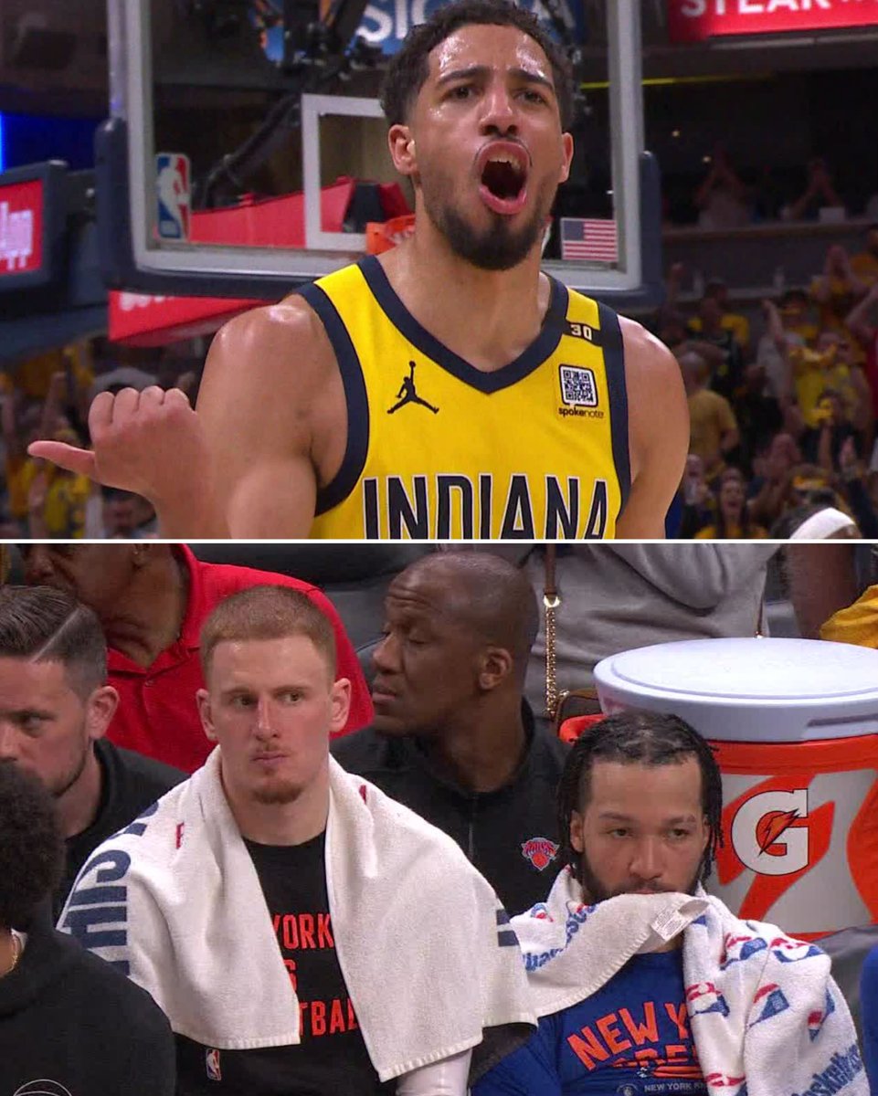 BleacherReport's tweet photo. PACERS DOMINATE KNICKS IN GAME 4 😤

SERIES TIED 2-2 https://t.co/5ealXdcZNc