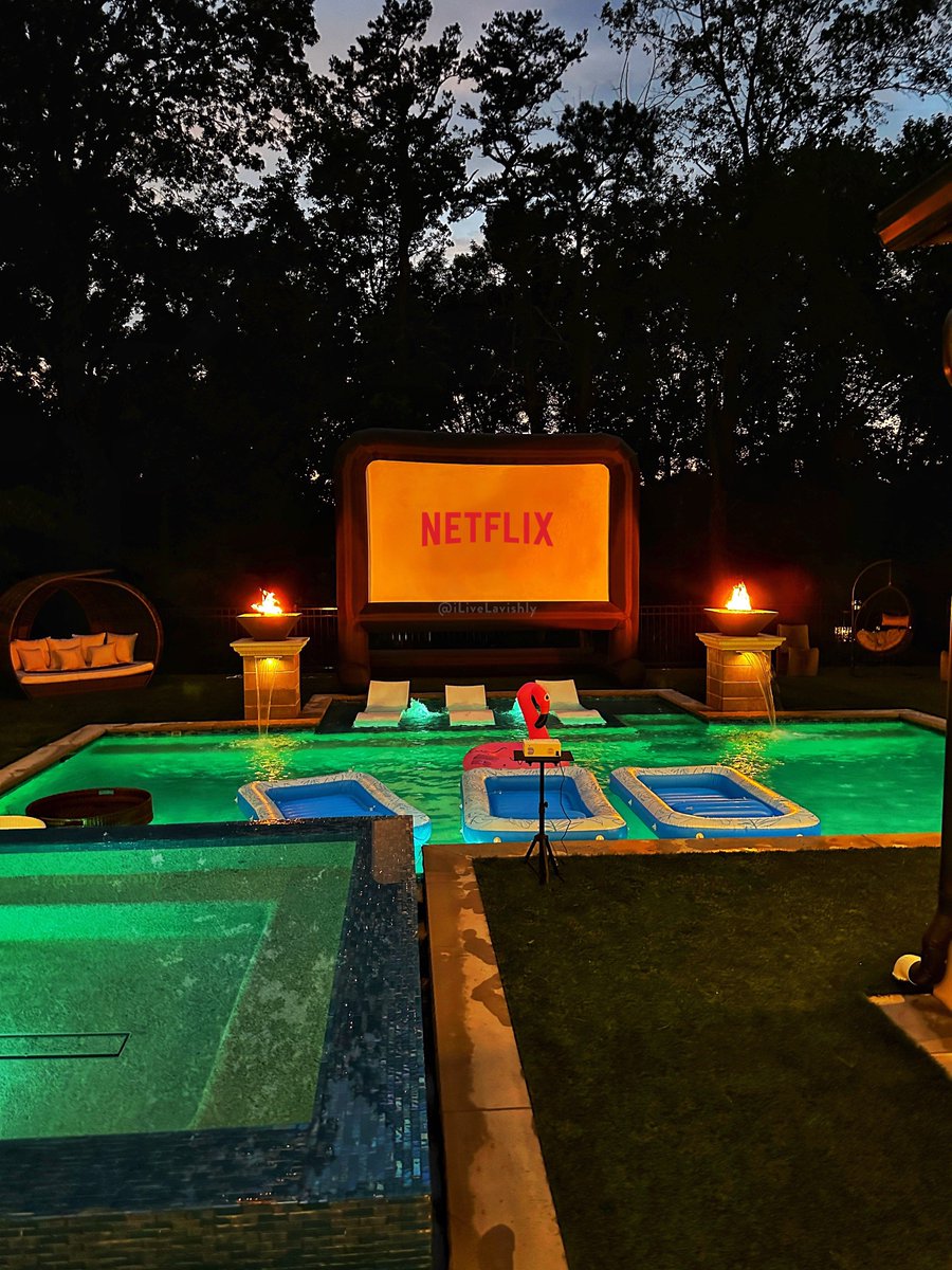 Movie Night in the pool this week 😬