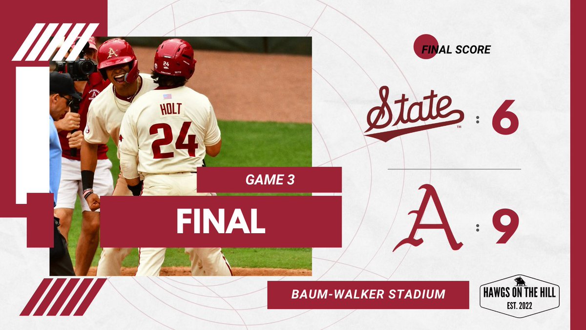 Final!! Arkansas fights back and takes the series!! Let’s go!! #WPS #OmaHogs