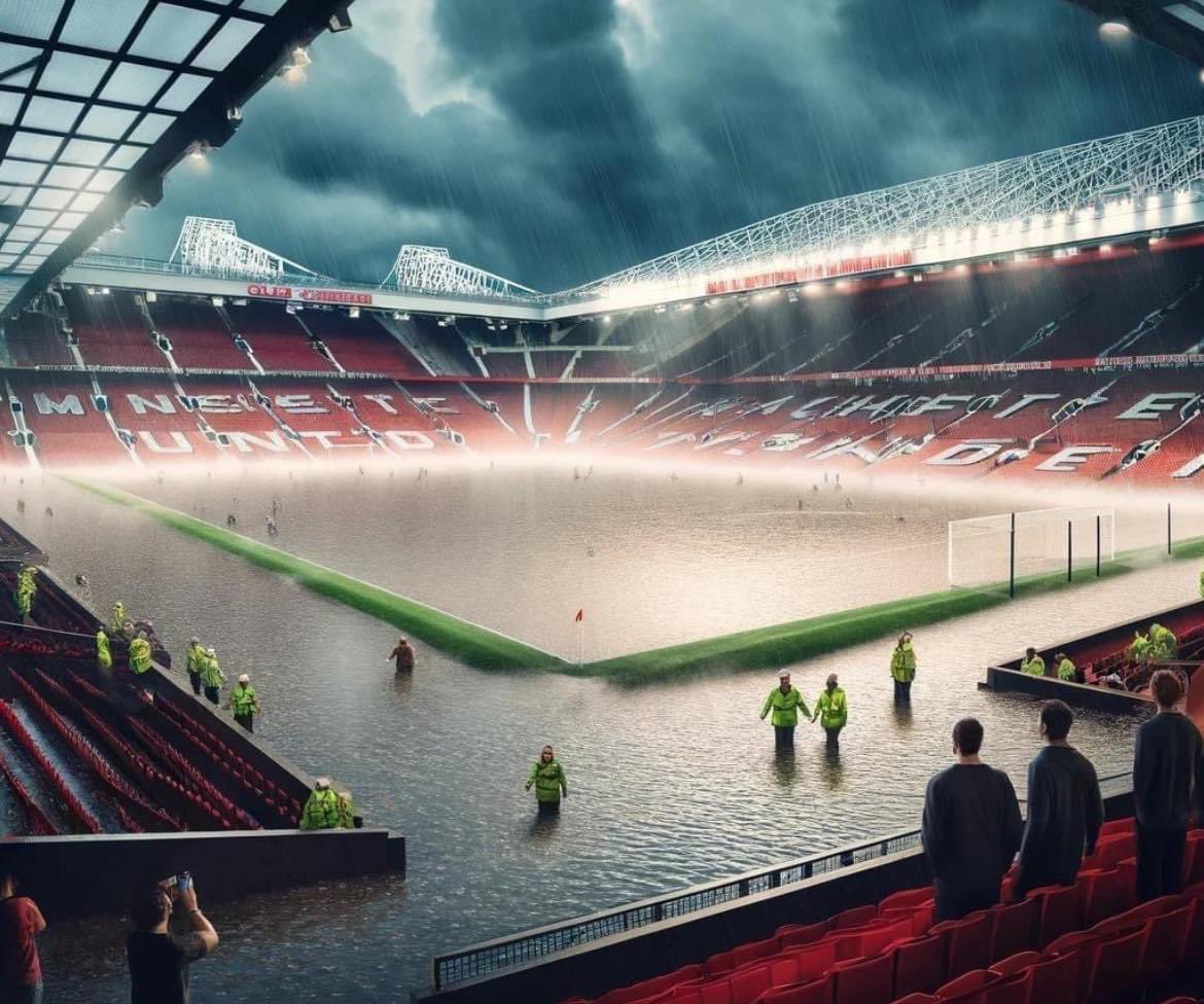 Old Trafford after the roof stopped leaking.