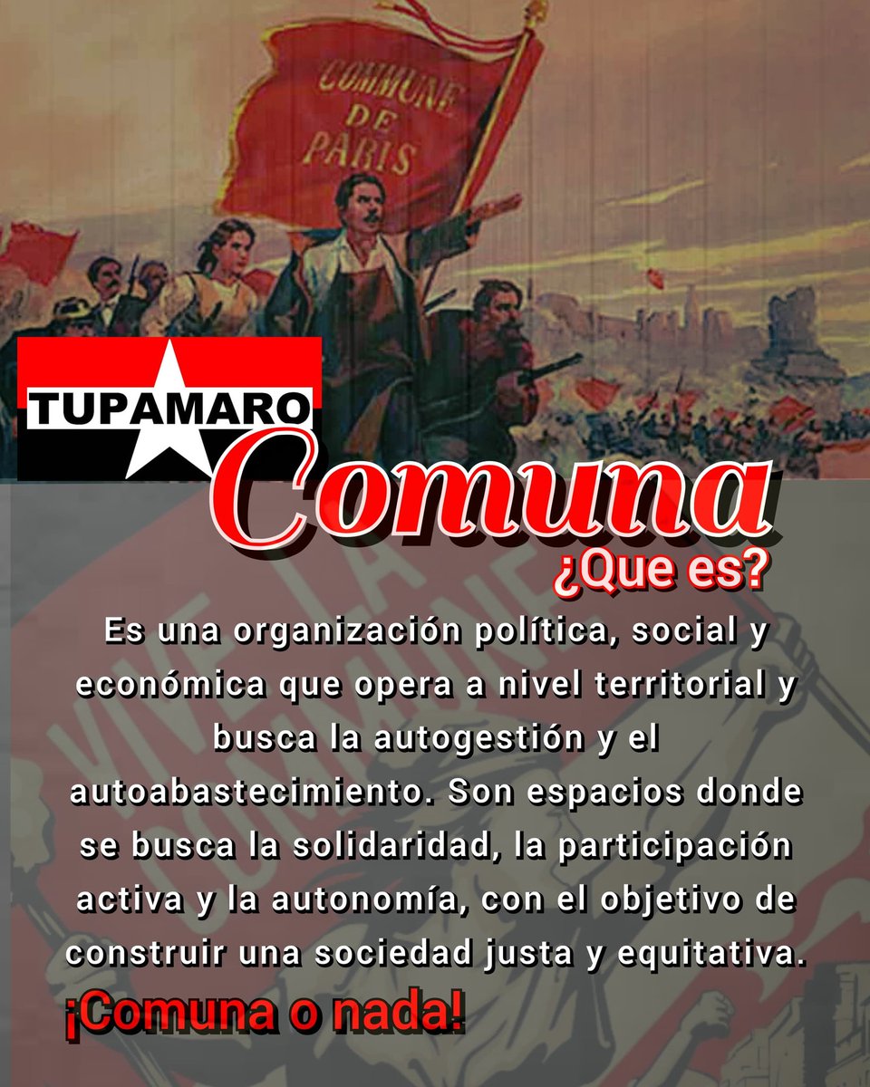 La comuna es el camino para construir el socialismo del siglo XXI, un espacio donde el pueblo es protagonista de su propio destino." 

Comuna o Nada🔴⚫🇻🇪!!

#MadreSerDeVida 
<a href="/NicolasMaduro/">Nicolás Maduro</a> 
<a href="/TupamaroMRT_/">Movimiento Revolucionario TUPAMARO Vzla.</a>