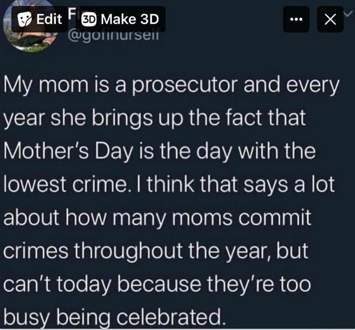 #HappyMothersDay to all the criminal masterminds out there.