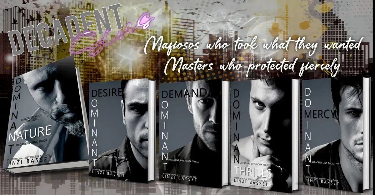 DECADENT SINS SERIES
No holds barred Mafiosos who took what they wanted. As Masters, they fiercely protected the woman who unchained their hearts. 
A riveting series you don't want to miss.

buff.ly/3OzerZa
#mafiaromance #darkromance #bookblogger #RomanceSG #bookboost