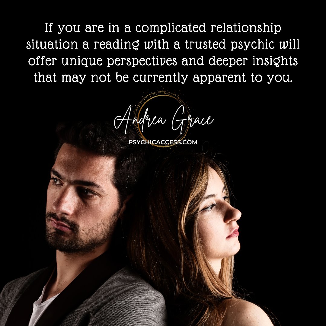 If you are in a complicated relationship situation a reading with a trusted psychic will offer unique perspectives and deeper insights that may not be currently apparent to you. ~ Andrea Grace, PsychicAccess.com⁠
⁠
#psychicaccess #relationshipinsights #relationshippsychic