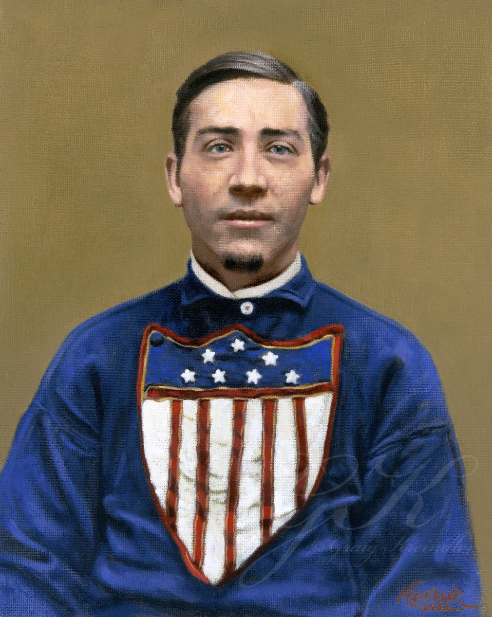 Here's my painting of Bill Craver with the Union BBC of Lansingburgh in 1866. A steady hitter and 2nd sacker, he's probably best remembered for his expulsion from the game in 1877 for the Louisville Grays scandal.