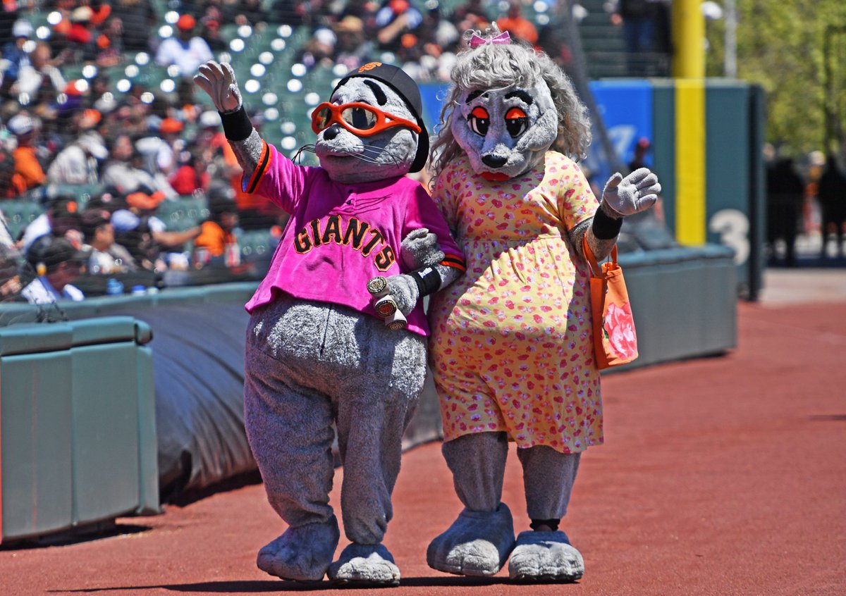 Happy Mother's Day! ~ On Mother’s Day San Francisco Giants mascot Lou Seal escorts his mother before the start of their MLB game at Oracle Park in San Francisco, Calif., on Sunday, May 12, 2024. #HappyMothersDay