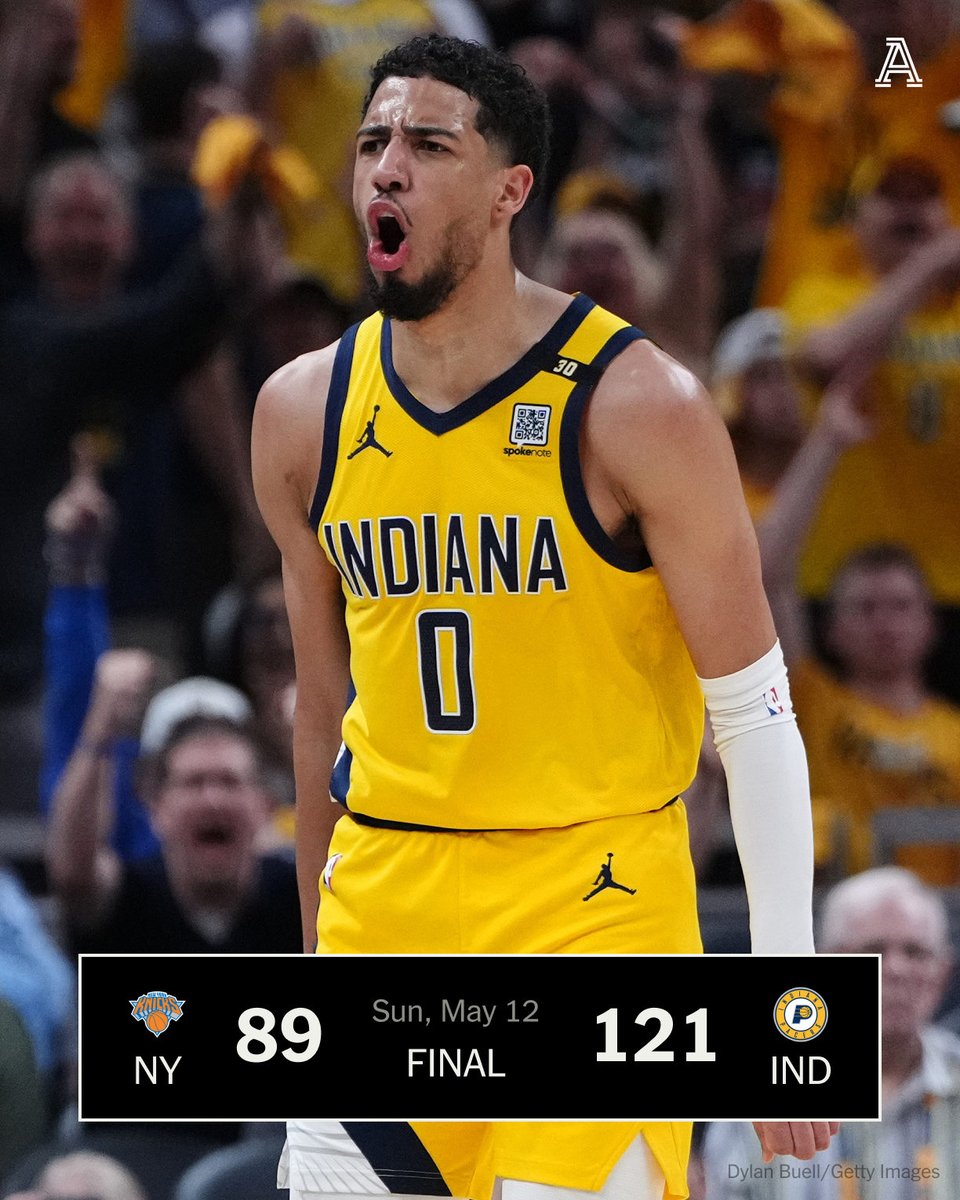 The Pacers dominated Game 4, tying the series 2-2 against the Knicks 🔥 Haliburton: 20 PTS | 6 REB | 5 AST McConnell: 15 PTS | 10 AST Turner: 13 PTS | 3 BLK Takeaways ⤵️ theathletic.com/5488460/2024/0…