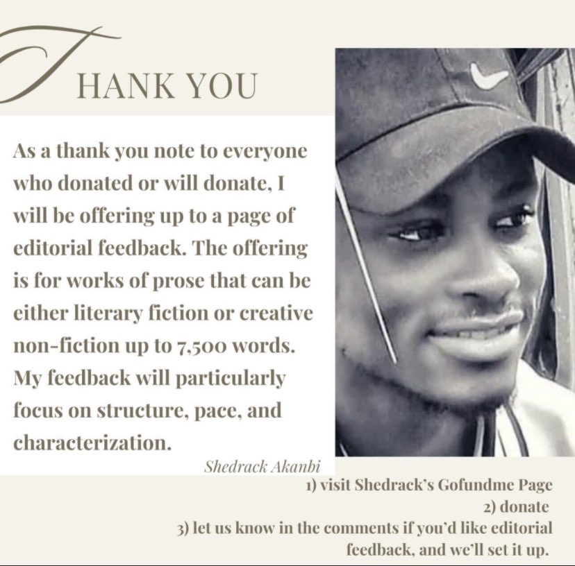 Time is running out! Only one month left to support a Chestnut Review reader and former contributor in his graduate studies! Visit the link in below to send esteemed poet and scholar Shedrack Opeyemi Akanbi to Brown University! gofundme.com/f/get-shedrack…