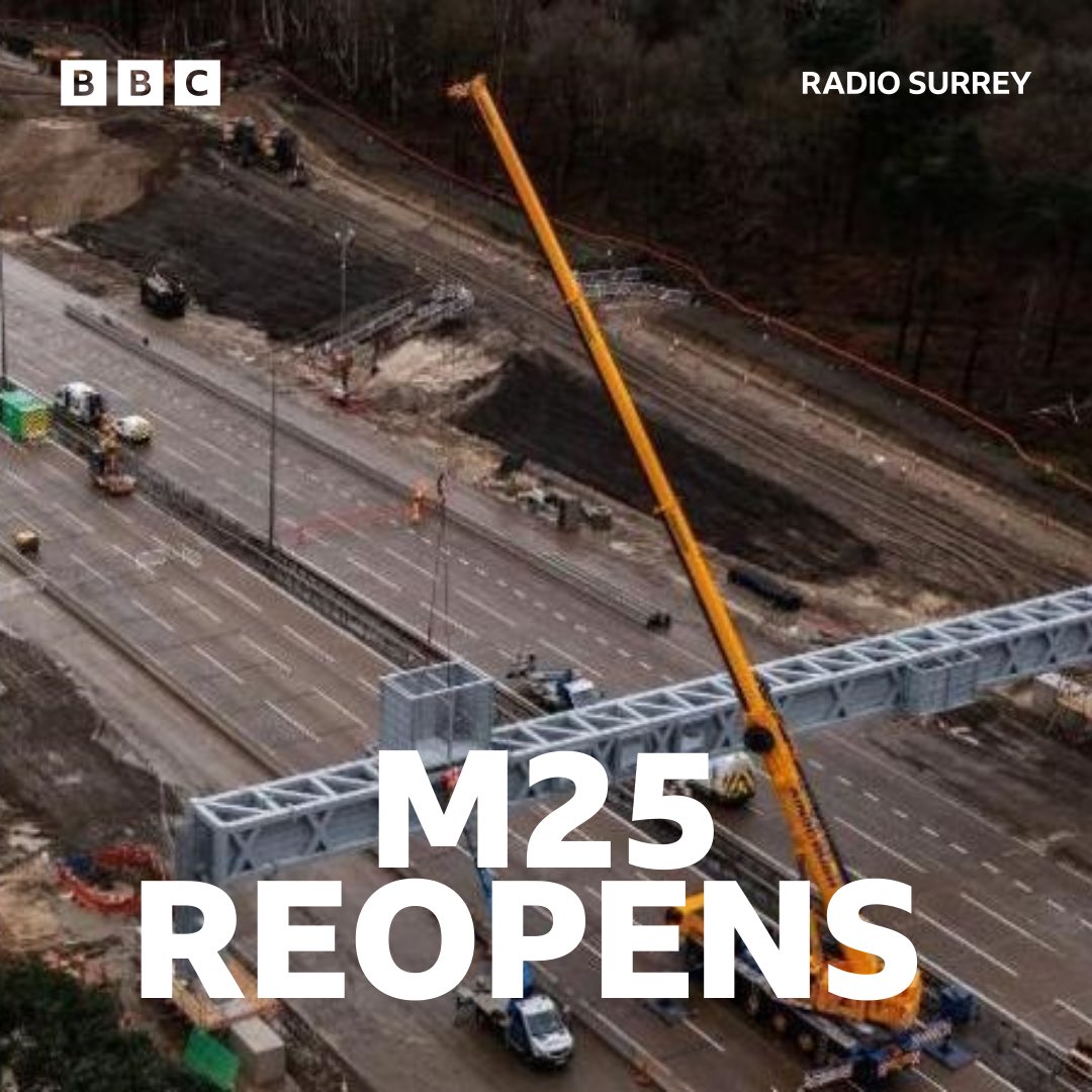 Breaking - The #M25 has been reopened over seven hours ahead of schedule. The stretch between J9 Leatherhead and J10 Wisley has been closed all weekend, as part of a £317m junction improvement project.