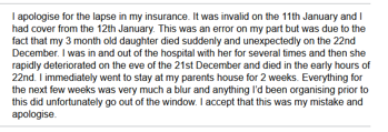 Mother from Torquay is convicted over unpaid car insurance The incident was 19 days after her baby daughter died at 3-months-old The DVLA prosecution continued AFTER this letter was sent Government says 'fairness is non-negotiable' in the Single Justice Procedure Is this fair?