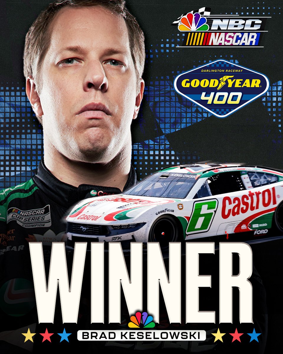 REPOST to congratulate Brad Keselowski! He gets his first win with RFK Racing in an absolute THRILLER at Darlington. #NASCAR