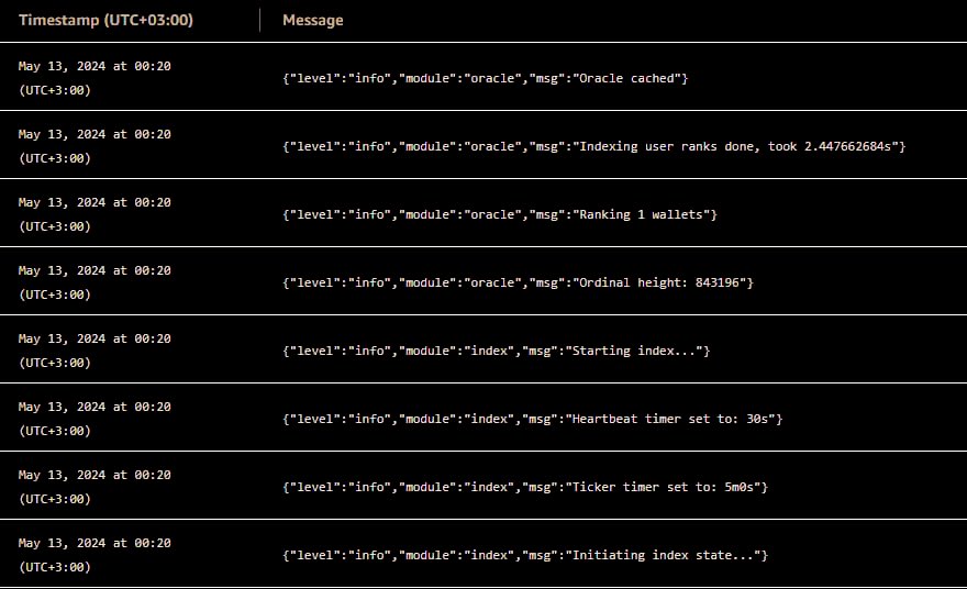 Oracle up and running: our custom made indexer indexes our token from the ordinals protocol to our infrastructure, manages user accounts and multisends/drops launched tokens to users. Testing registration follows… being a tester could be rewarding. #SENDAPES