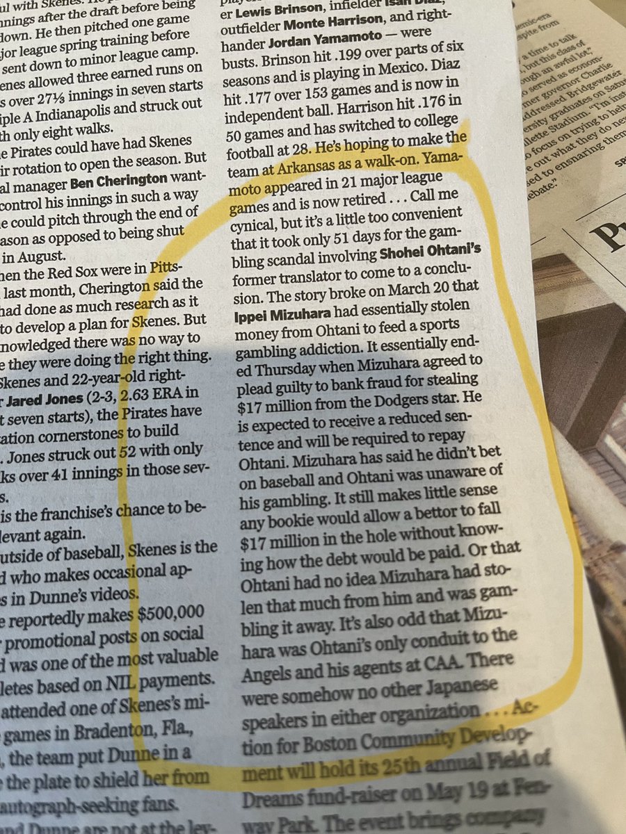 You aren’t being cynical in this case one bit, ⁦@PeteAbe⁩. You are demonstrating sheer common sense. MLB is so very clearly brushing the Ohtani gambling situation under the proverbial rug. Free ⁦@PeteRose_14⁩! 

⁦@BostonGlobe⁩ #NothingToSeeHere