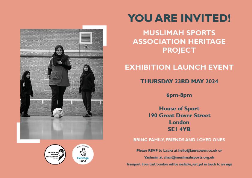 Join the Muslimah Sports Association for our 10th-anniversary exhibition on May 23 at House of Sport, London Bridge. Celebrate a decade of empowering Muslim women in sports! 🏸⚽🎉 RSVP: hello@lauraowen.co.uk #Empowerment #DiversityInSport #HeritageExhibition #10yearsofmsa