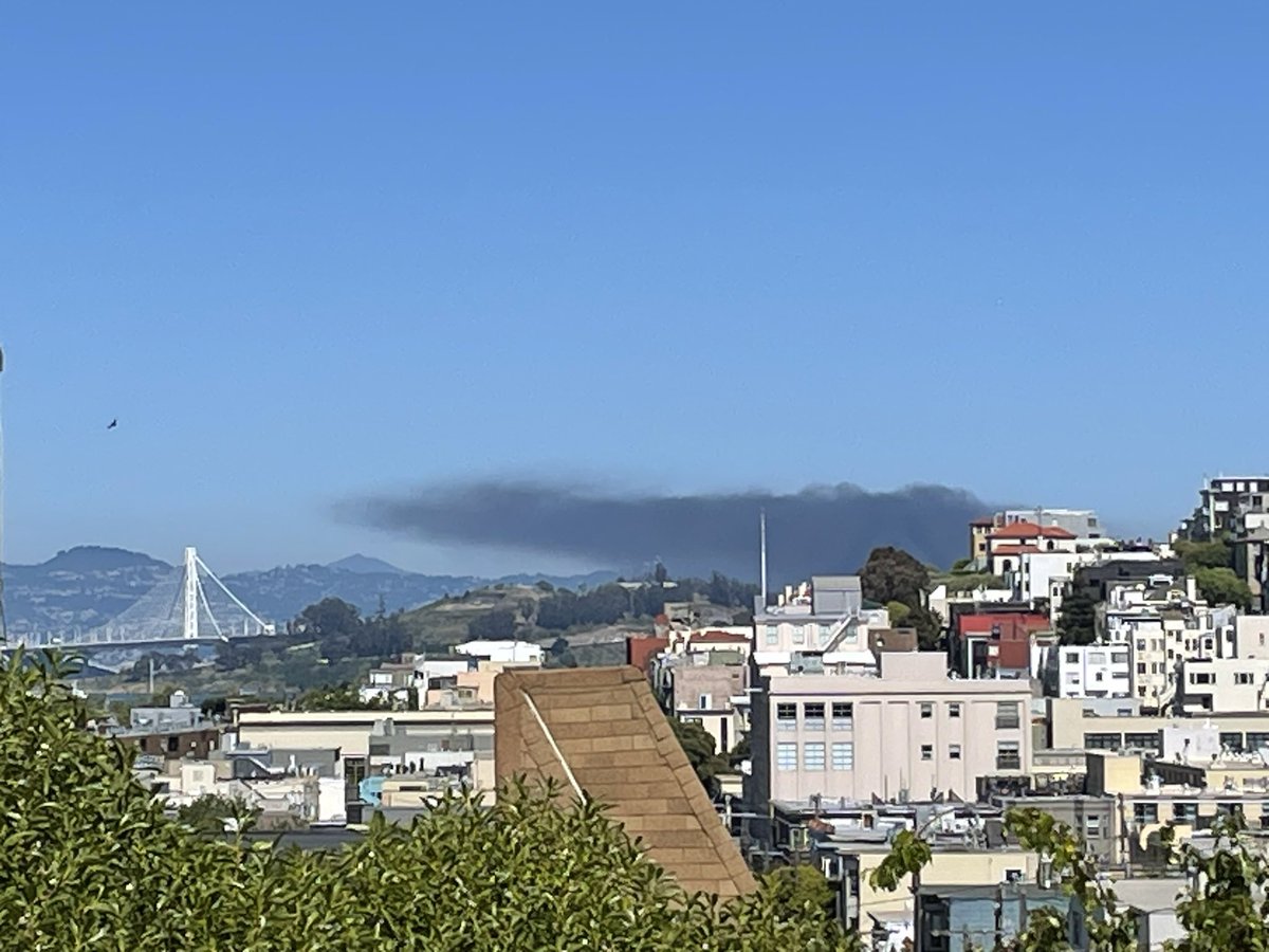 Thick black smoke visible from SF. #BreakingNews