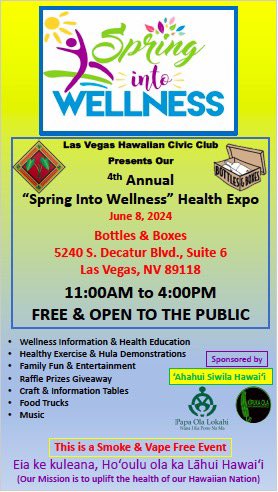 LasVegasHCC's tweet photo. Aloha mai Kakou!  Coming up next month!  We’re excited to present this free, indoor, event &amp; look to have new vendors providing health and wellness information and items. We’ll have a raffle again this year as well. Come join us!!!  A hui hou! https://t.co/jxtZ2GWuyC