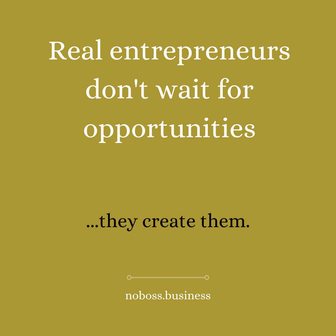 Don't wait for opportunities, create them.
noboss.business
#noboss #entrepreneur #hustle #mindset #smallbusiness #businessmotivation #travelabroad #growthmindset #success #digitalnomad #goals #financial #money #business #incomestreams